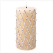 6" Oppulent Silver Dazzle Candle