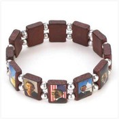 Barack Obama Wood Bead Bracelet