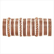 12-Piece Assorted Copper Bracelets