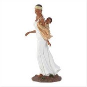 African American Mother With Baby Figurine