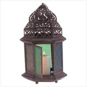 Morroccan Color Glass Lantern