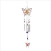 Painted Metal Butterfly Wind Chime