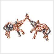 Patriotic Elephant Pair Figurine