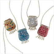 Bead and Rhinestone Purse Pendants - 4 Pack