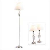 Contemporary Metal Lamp Trio Set