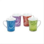 Rose Design Mugs - Set Of 4