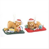 Puppies with Gifts Ornament
