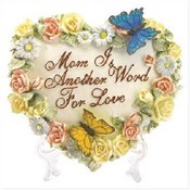 Mom -  Heart Shaped Butterfly Plaque