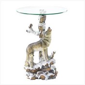 Wolf Table W/Glass Tabletop