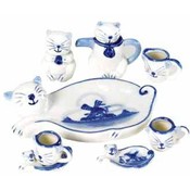 10 Piece Ceramic Cat Mini Tea Set