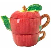 3 Piece Ceramic Apple Teapot