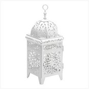 White Metal Candle Lantern