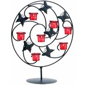 Butterfly Candle Holder W/Red Cups