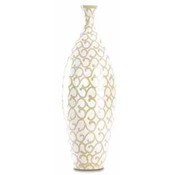 Tall Ivory Scrollwork Vase