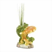 Mushroom Scene Frog Figurine