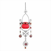 Red Jeweled Candle Holder