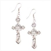 Silvertone Crusifix Earrings
