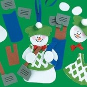 Set of 12 Golfer Snowman Ornament Craft Kits