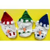 Plush Snowman Drawstring Bag