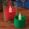 Plastic Red &amp; Green Battery-Operated Votive Candle