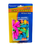 Cap Erasers(Pencil) - assorted colors - 50 count