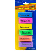 Erasers - Neon colors - 6 pack
