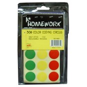 Labels -Round - assorted colors - 306 count
