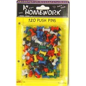 Push Pins - assorted colors - 120 count