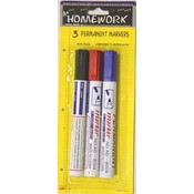 Permanent Markers - 3 pack - black,red,blue