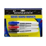 Dry Eraser Markers - 3 Pack -Black,Red,Blue