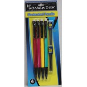 Mechanical Pencils - 4 pack + 24pcs #.5mm lead