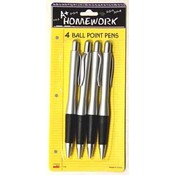 Retractable ball point pens - 4 pack