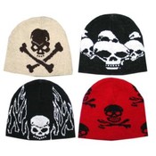 Assorted Beanies with Skull Design