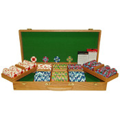 500 PaulsonR Tophat &amp; Cane Clay Poker Chips w/Wood
