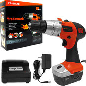 Trademark 18V Cordless Drill w/ LED Light and extr