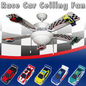 42" Indy Race Car Ceiling Fan with Light Fixture