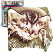 Sleeping Kitten Fleece Throw Blanket - 48 x 63 Inc