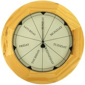 Premium Wood Day by Day Wall Clock