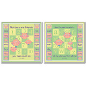 ABC's &amp; 123's 2pc Canvas Set by Grace Riley-Ready
