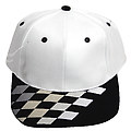 Caps Cotton Black/White Racing Flags Embroidered