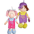Large Boy And Girl In Purple/Pink Overalls
