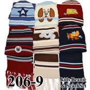 Angelina Kid's Beanie Scarf Set - Boys