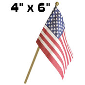 Concord Hemmed 4"x6" Polycotton U.S. Stick Flag