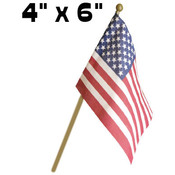 Economy 4"x6" Polycotton U.S. Stick Flag