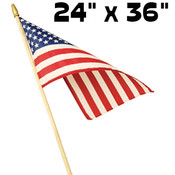 Concord Hemmed 24"x36" Polycotton U.S. Stick Flag