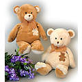 14" Cuddle Bear w/ Patch, 2 Asst