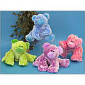 9" Rainbow Floppy Bear, 4 Asst.