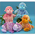 11" Bright Pudge Monkey, 4 Asst.