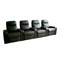 Abegail 4-piece Black Leather Home Theater seat