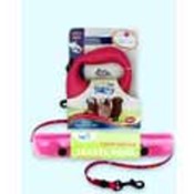 Hot Pink Medium Leash and Large Travel Bowl Set